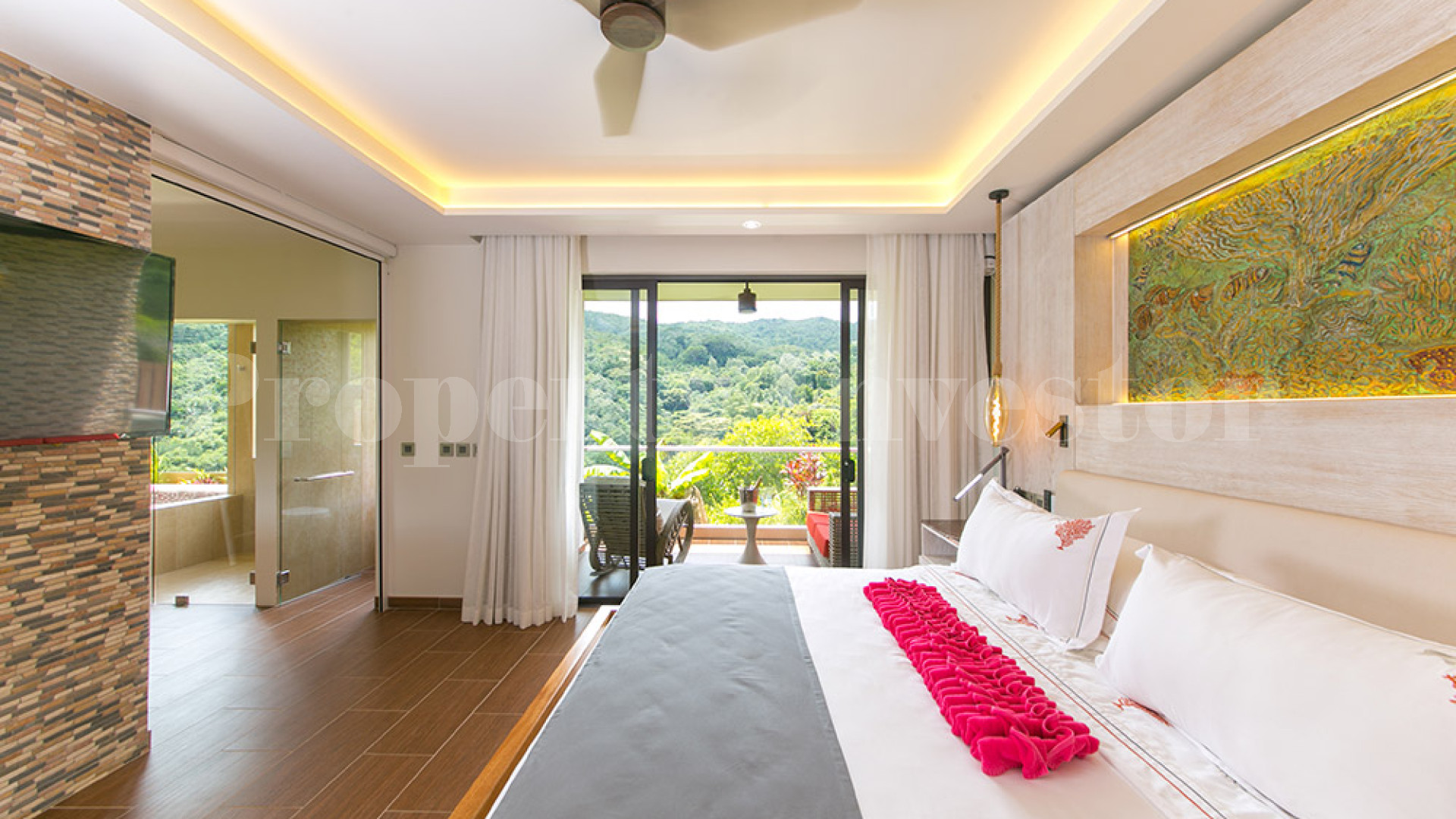 Impressive 4 Bedroom Modern Villa with 360° Views of the Indian Ocean & Surrounding Hillside for Sale on Praslin Island, Seychelles
